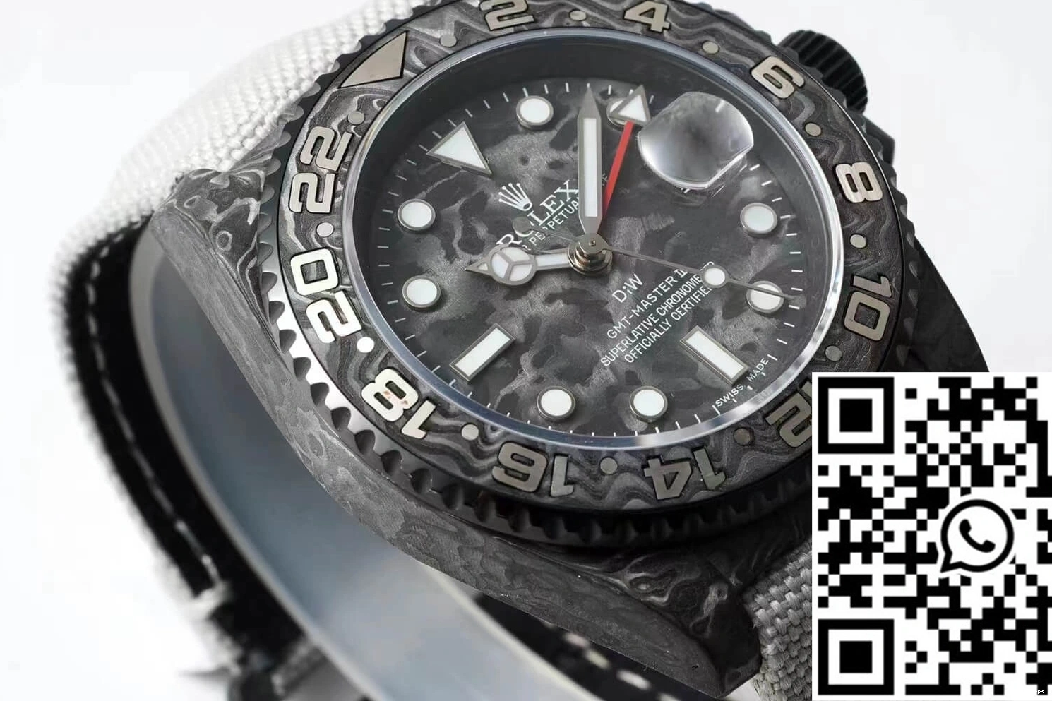 Carbon II Dial GMT-MASTER Rolex Fiber Fabric Diw Strap 1224